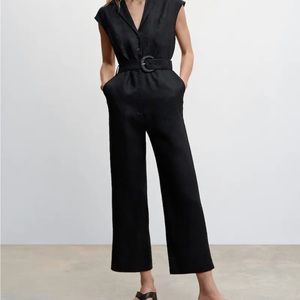 Black linen jumpsuit